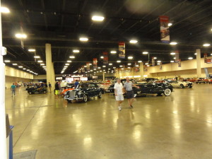 View of auction block from half-way down the hall